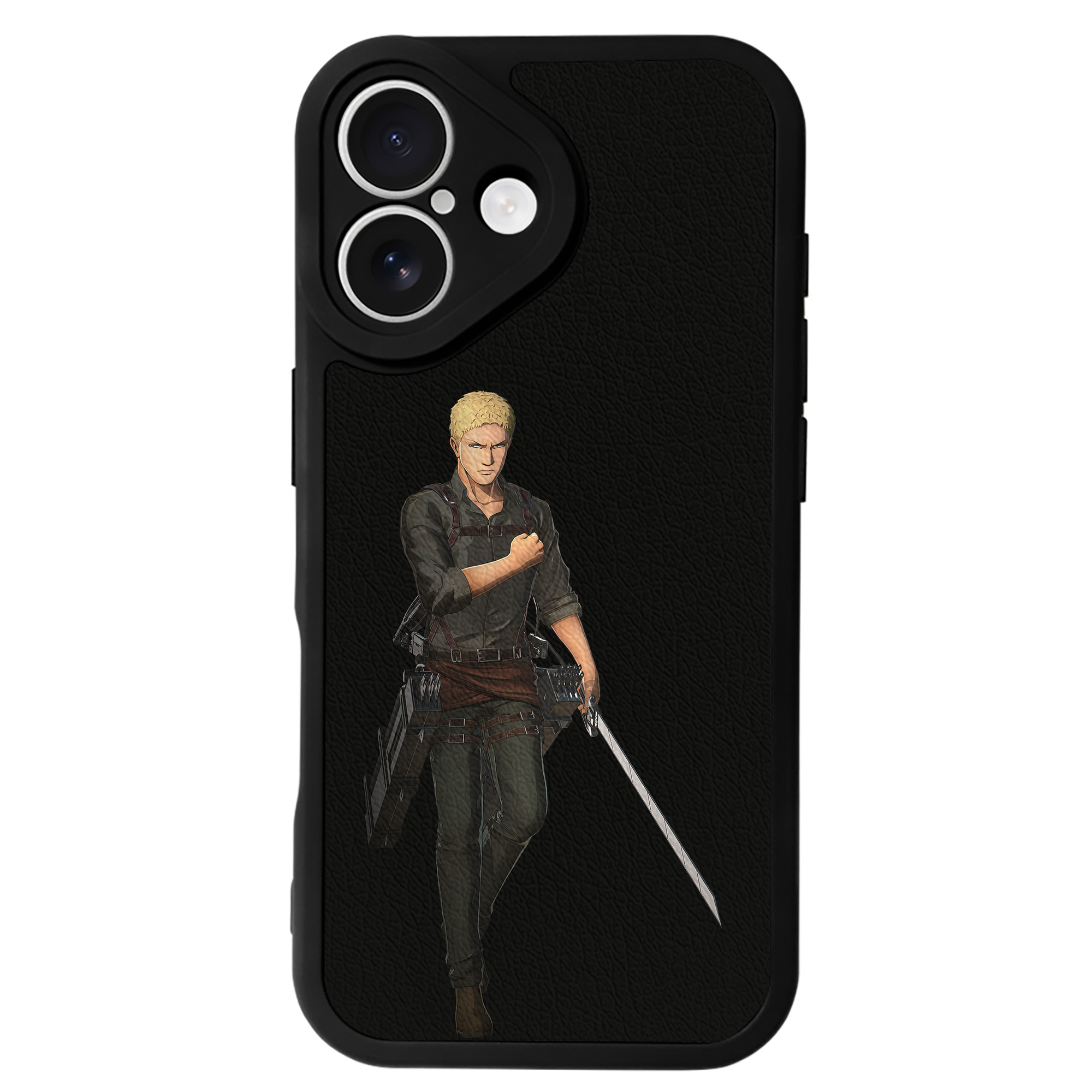 （画像用） 進撃の巨人 ライナー・ブラウン Attack on Titan Reiner Braun 【iPhone 16シリーズ対応】シリコンスマホケース（レザー調） 材質：シリコン